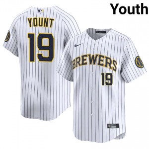 Brew Crew Robin Yount #19 White Youth Baseball Jersey | 2026 Season Limited 24432564
