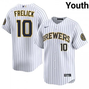 #10 Sal Frelick Game Youth Baseball Jersey | Milwaukee Brewers White Fan Gear 62051741