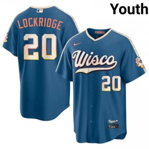 Blue Brandon Lockridge #20 Brewers Baseball City Connect Sewn Jersey | Gameday Youth Fit 33906857