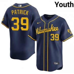 Milwaukee Brewers Chad Patrick #39 Navy Youth Baseball Jersey | 2026 Season Professional 13618882