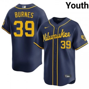 Milwaukee Brewers Corbin Burnes #39 Navy Youth Baseball Jersey | 2026 Season Iconic 77980493
