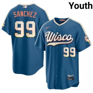 Brewers Gary Sanchez #99 Blue Youth City Connect Baseball Jersey | 2026 Season Official 76628271