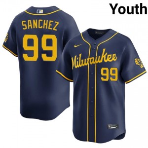 #99 Gary Sanchez Limited Youth Baseball Jersey | Brew Crew Navy Fan Gear 31499154