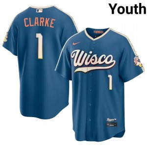 MIL Brewers Taylor Clarke #1 Blue Youth City Connect Baseball Jersey | 2026 Season Gameday 43827954